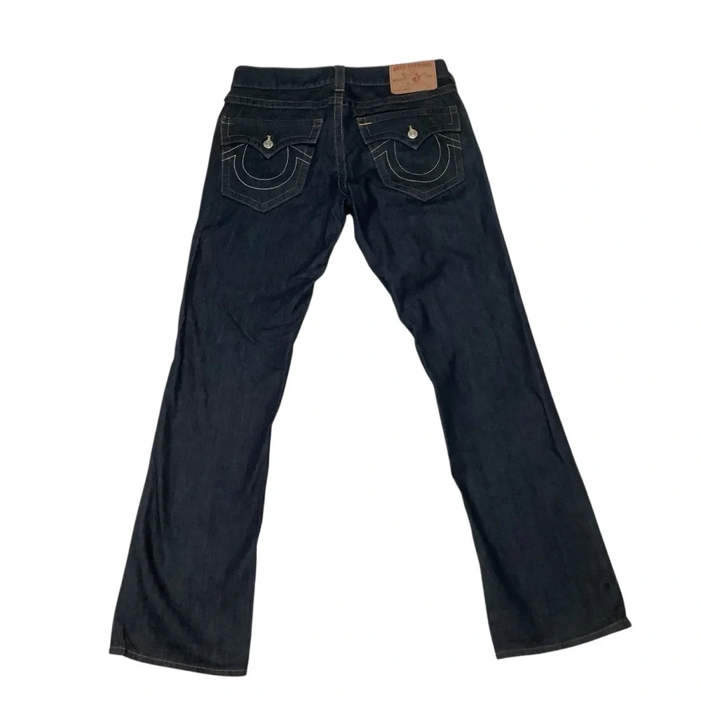True Religion Men’s Ricky Straight Jeans Dark Wash Size 32 x 34